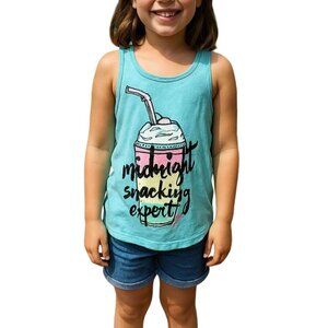 Total Girl Tank Top Medium 10/12 "Midnight Snacking Expert" Graphic Racerback